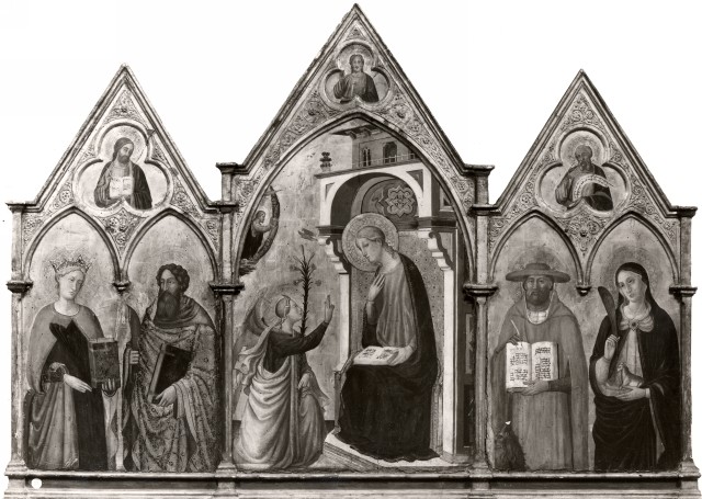 Perotti, Mario — Maestro di Santa Verdiana - sec. XIV - Annunciazione e santi; Cristo Redentore benedicente; Santi Evangelisti — insieme
